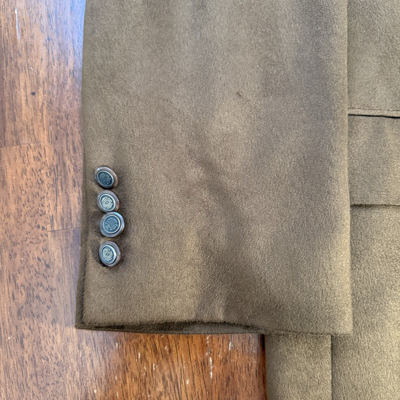 Norman Wells Collection Dawahares Polysuede Polyester Sport Coat 44R Brown - Picture 3 of 16